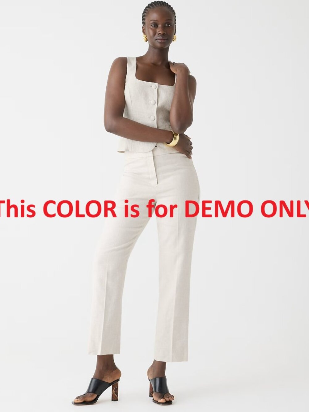 J. Crew Kate straight-leg pant in stretch linen blend Ivory Size 12T